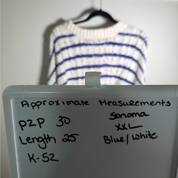 Sonoma Blue and White Striped Sweater - Picture 6 of 6
